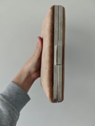 Bolso Clutch fiesta terciopelo beige