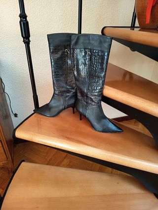Botas negras piel mujer