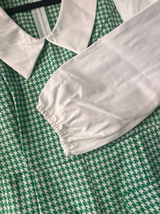 Mono corto tweed verde blanco