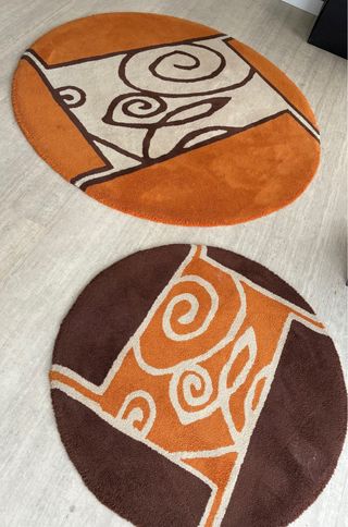 Alfombras redondas - marrón y naranja