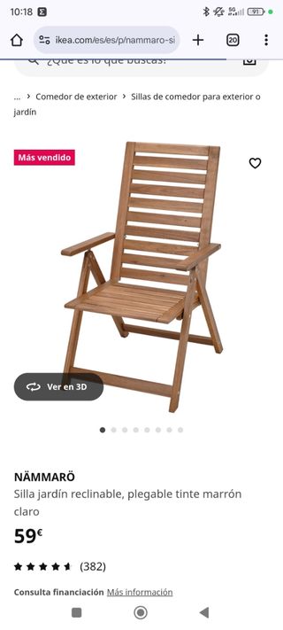 Silla plegable madera Ikea