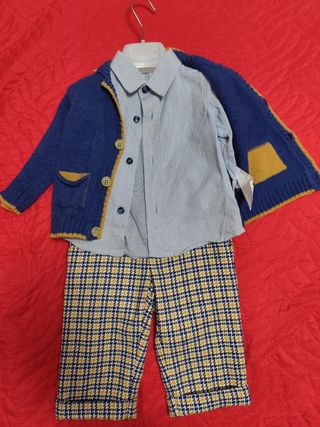 Completo neonato elegante blu