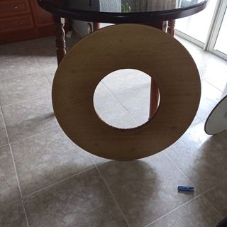 Mesa redonda de camilla vestida y tapete cristal