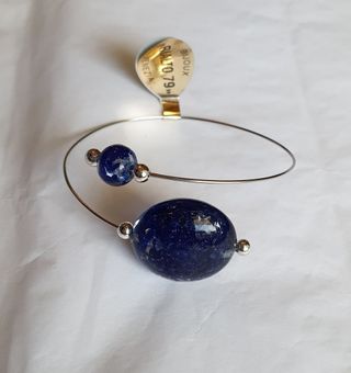 Bracciale in acciaio e vetro di Murano