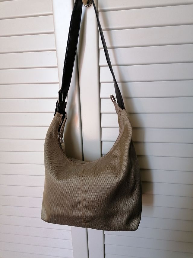 Borsa a mano beige e marrone