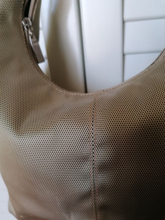 Borsa a mano beige e marrone