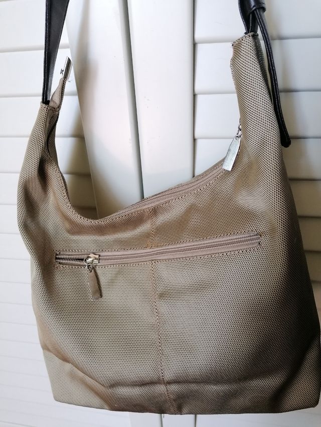 Borsa a mano beige e marrone