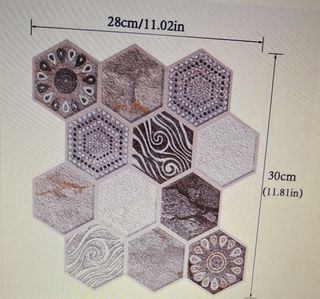 Azulejos hexagonales 3D (20 uds)