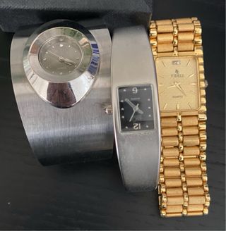 3 Orologi da polso a quarzo - oro e argento