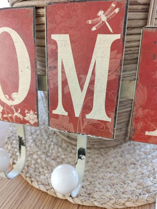 Colgador Pared HOME - Rojo y Blanco