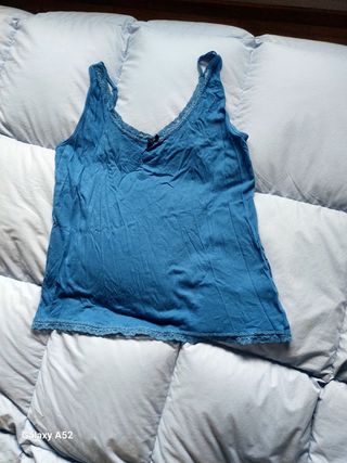 2 Camisetas tirantes - Blanco y Azul
