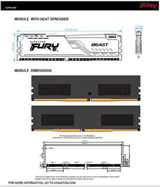 Kingston Fury Beast DDR4 32gb 3200mhz 1,35v cl16