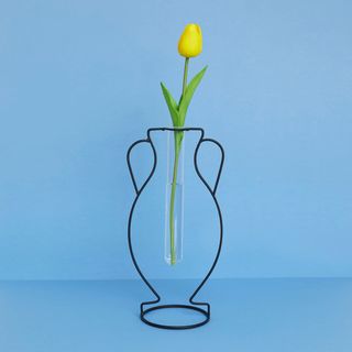 Vaso Hellas Silhouette in Metallo Nero e Vetro