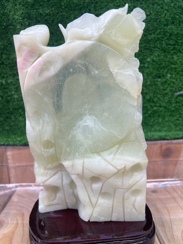 Statua cinese Budda Giada giadeite sorridente