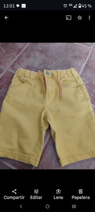 Shorts Benetton niño - amarillos