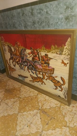 Cuadro antiguo con caballos