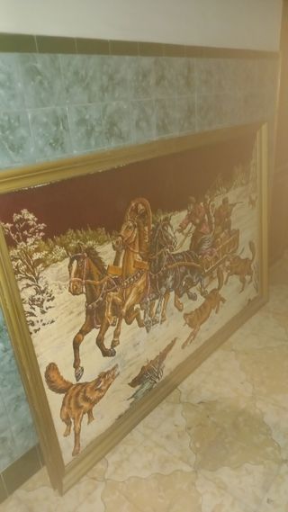 Cuadro antiguo con caballos