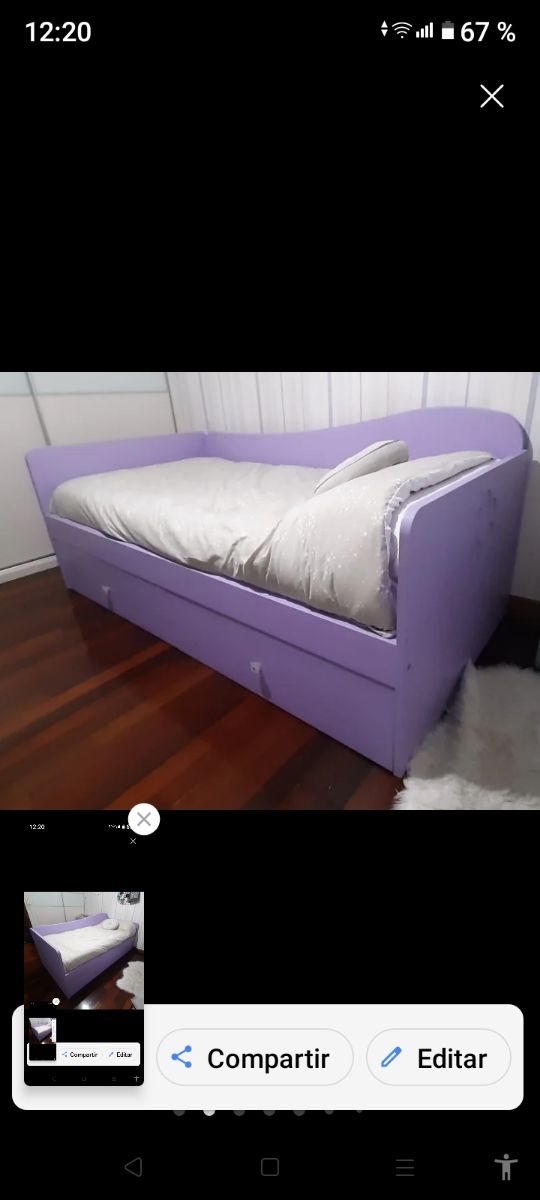 Cama nido infantil lila