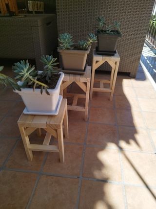 Tris portapiantine in legno