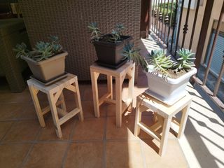 Tris portapiantine in legno