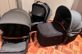 Carro/ cuco y silla coche Bebé Jane Kawai - Gris