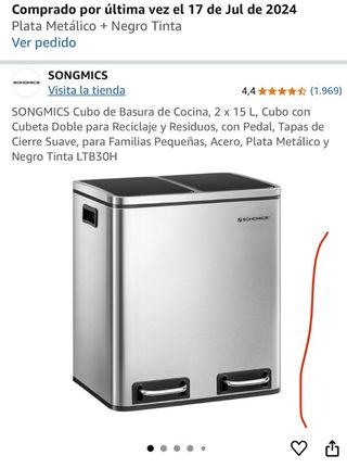 SONGMICS - 2x1  cubos basura 15L impecable