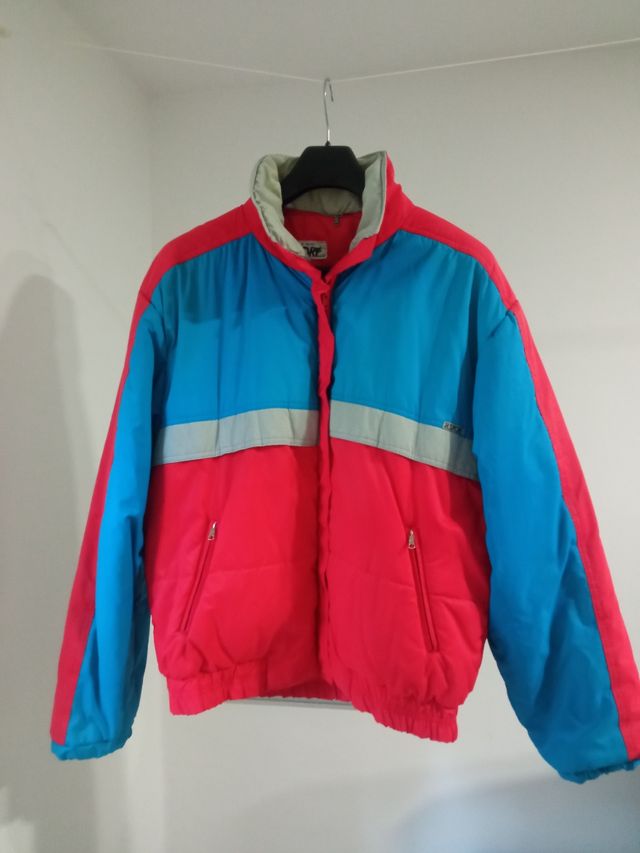 Cazadora vintage roja y azul