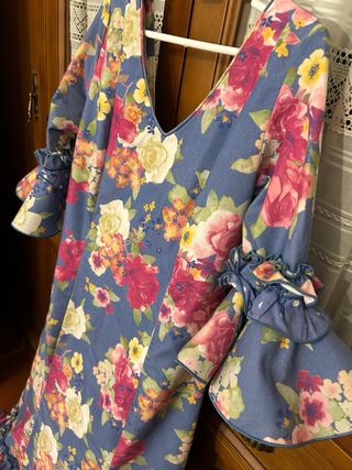 Vestido Flamenca Flores - Largo