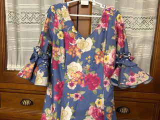 Vestido Flamenca Flores - Largo