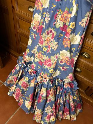 Vestido Flamenca Flores - Largo