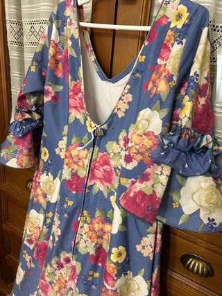 Vestido Flamenca Flores - Largo