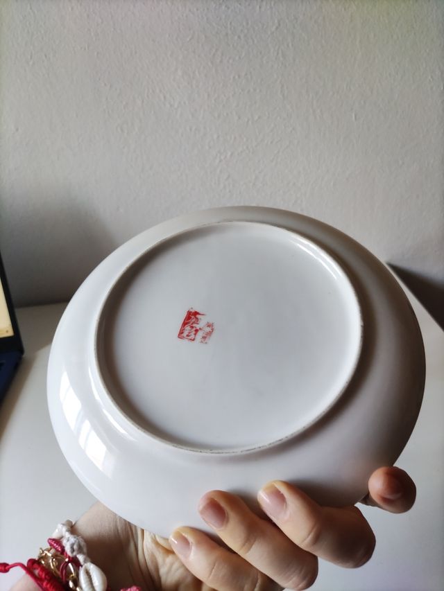 Plato porcelana flores vintage