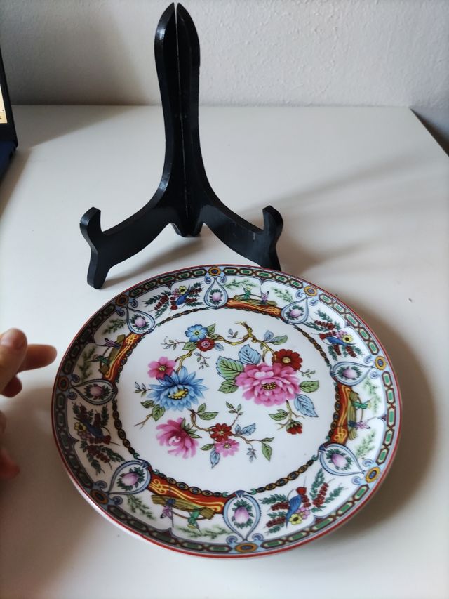 Plato porcelana flores vintage