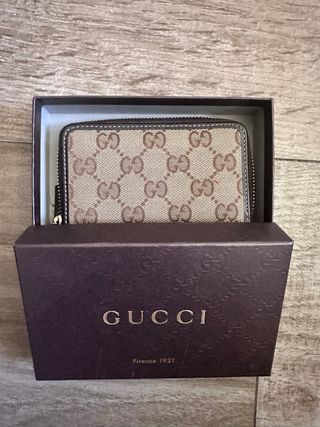 Tarjetero Gucci GG Beige/Marrón
