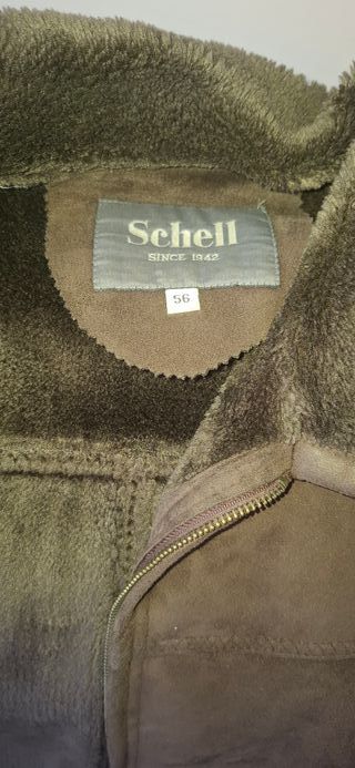 Abrigo Parka piel vuelta forrada marrón Vintage