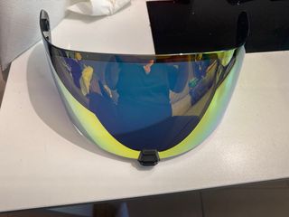 Visera casco moto arcoiris amarilla