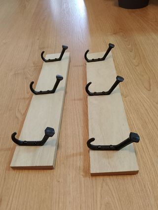 2 Percheros Pared - Madera y Metal