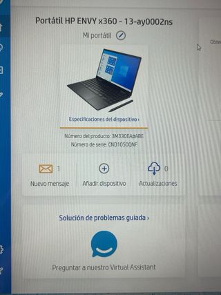 HP ENVYx360  13ay0002ns AMD Ryzen 7/8GB/1TB SSD/