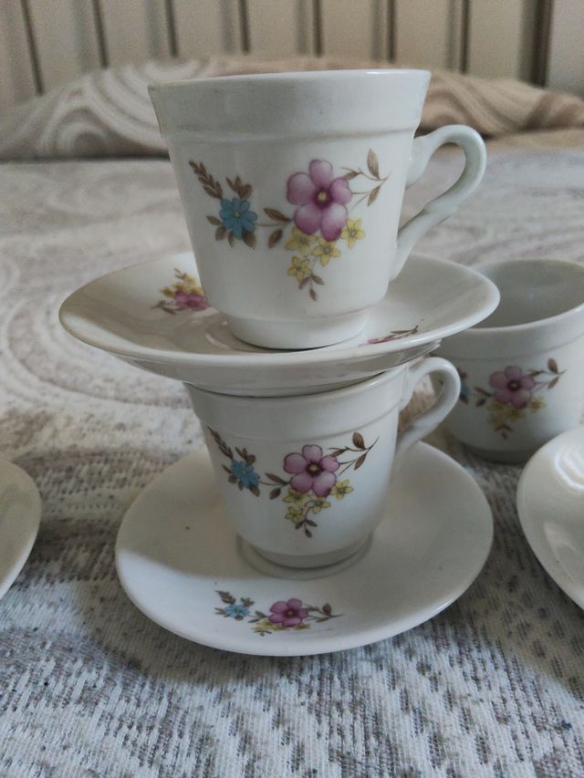 Juego de 6 tazas café porcelana