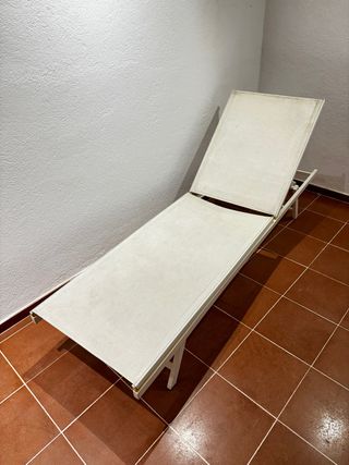 4 lettini prendisole in alluminio bianco