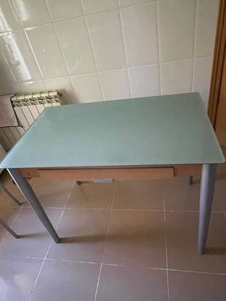 Mesa cocina cristal extensible