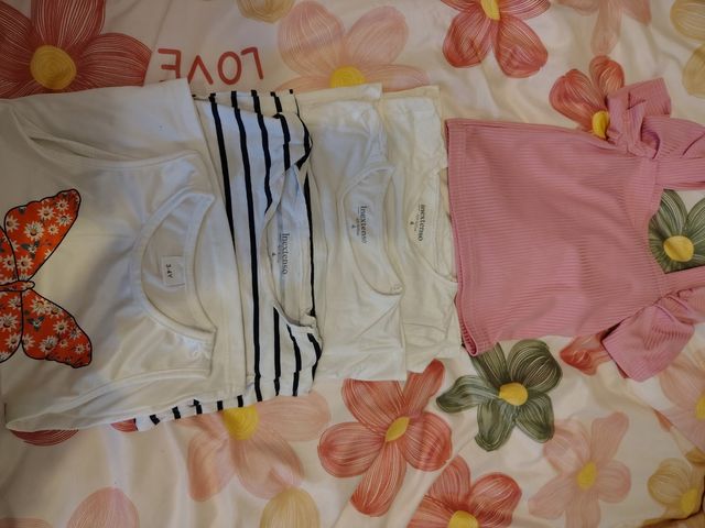 Lote 5 camisetas niña 4 años