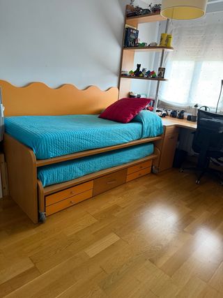 Dormitorio juvenil con cama nido
