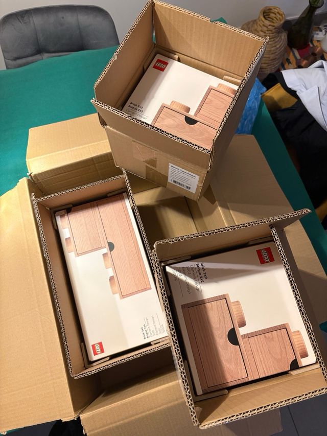 Cassetti di design Lego in legno di quercia