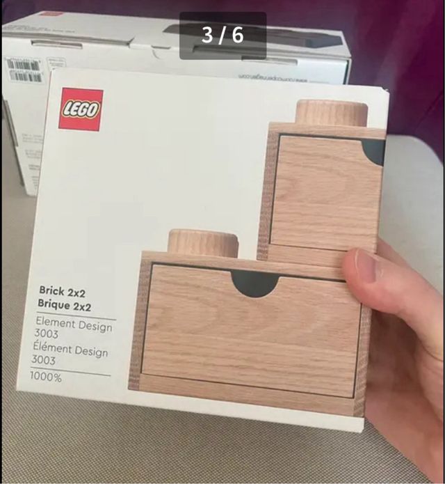 Cassetti di design Lego in legno di quercia