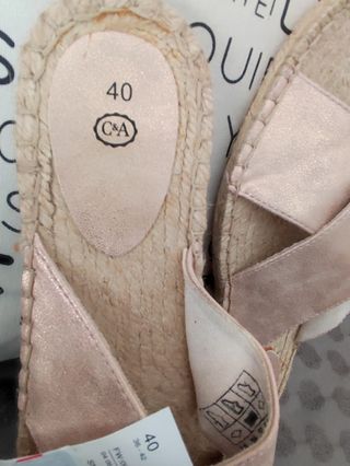 Sandalias planas esparto. 40. A estrenar.