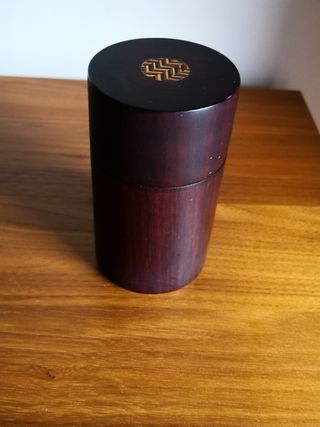 Bote madera artesanal con tapa