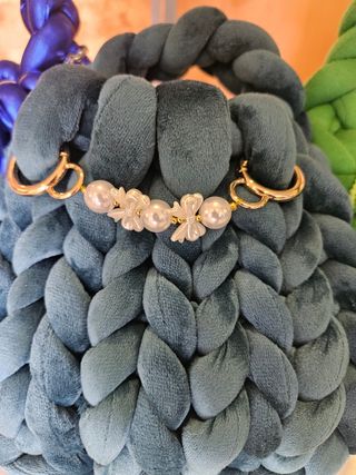 Borsa a mano in velluto teal