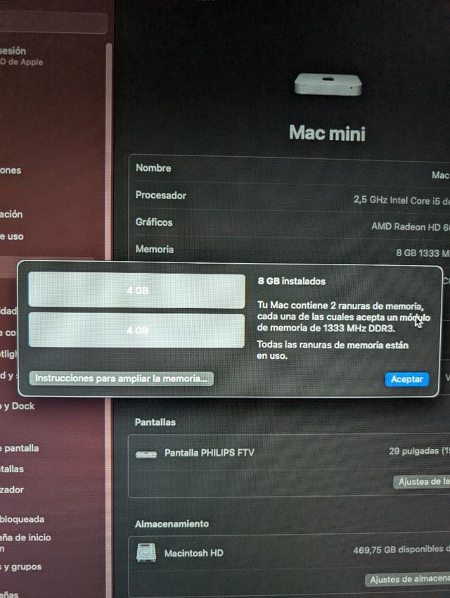 Mac Mini 2011 i5 da 8 GB e 512 SSD
