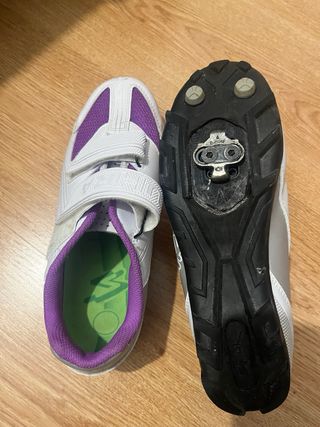 Zapatillas Spiuk UHRA spinning - blancas y moradas